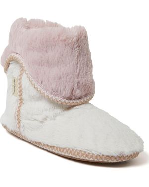 Dearfoams Beth Furry Bootie - White