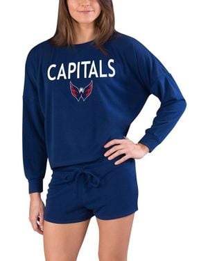 Concepts Sport Washington Capitals Gather Long Sleeve Top & Shorts Set - Blue