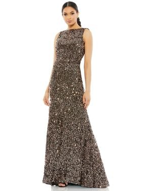 Mac Duggal Ieena Sequined One Shoulder Cut Out Gown - Multicolor