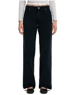 Cotton On Low Rise Straight Cord Pant - Black