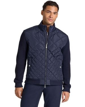 Ted Baker Holborn Quilted Sweater Zip-front Jacket - Blue