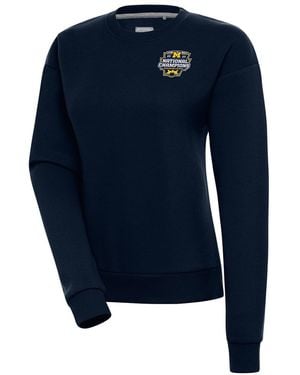 Antigua Michigan Wolverines College Football Playoff 2023 National Champions Victory Pullover Sweatshirt - Blue