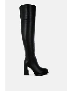 LONDON RAG Nenana Faux Leather Knee-high Boots - Black