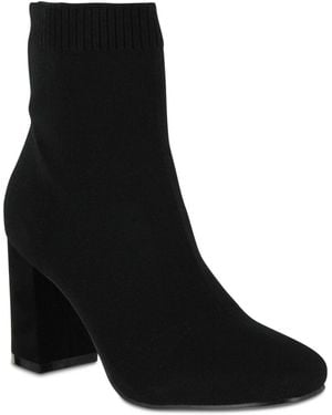 MIA Erika Stacked Heel Booties - Black