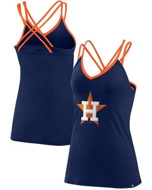 Fanatics Houston Astros Barrel It Up Cross Back V-neck Tank Top - Blue