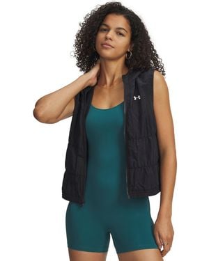 Under Armour Rival Woven Sleeveless Ruched Vest - Blue