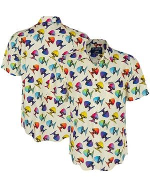 Section 119 The Allman Brothers Band Rainbow Mushroom Button-down Shirt - White