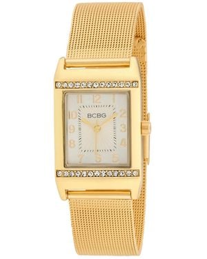 BCBGMAXAZRIA Quartz Rectangle Stainless Steel Watch 23mm - Metallic