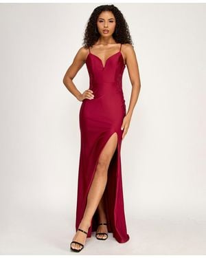 strapless open back dress Strappy-Open-Back Long Red Faviana Prom Dress main image 0