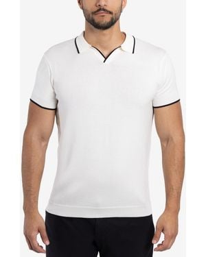 Xray Jeans Collar V-neck Polo Sweater - White