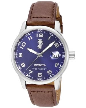 INVICTA WATCH I-force Quartz 3 Hand Dial Leather Watch - Blue