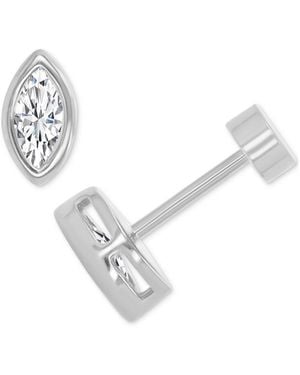Macy's Cubic Zirconia Marquise Bezel Screw Back Stud Earrings - White