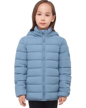 Rokka&Rolla Girls' Hudson Lightweight Hooded Puffer Jacket - Blue