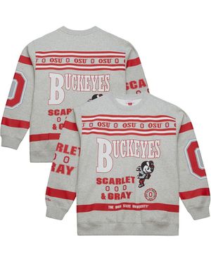 Mitchell & Ness Ohio State Buckeyes All Over Print Sweatshirt - Red