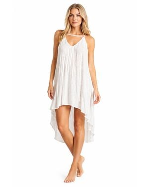 La Moda Clothing Eyelet High Low Cover Up - White