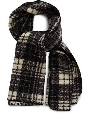 Steve Madden Stripe Plaid Scarf - Black