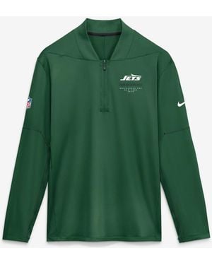 Nike Green New York Jets Sideline Logo Glory Midweight Dri-fit Half-zip Pullover