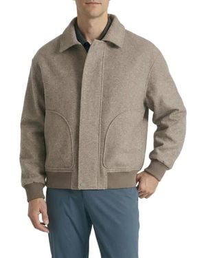 Level 7 Office-leisure Collection Tailored Bomber Jacket - Gray