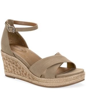 Style & Co. . Theaa X-band Wedge Espadrilles Sandals - Metallic