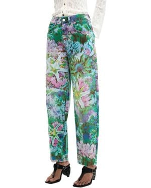 Desigual Garden Balloon Jeans - Green