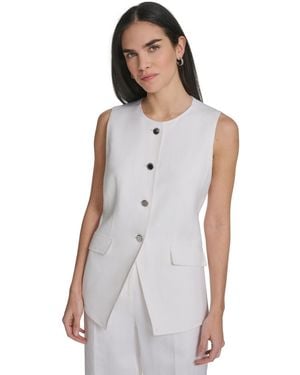 Calvin Klein Button-front Vest Jacket - White