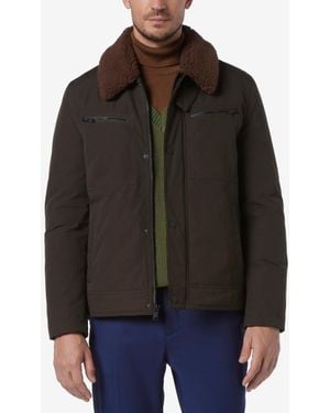Marc New York Randall Insulated Waxed Cotton Aviator Jacket - Black