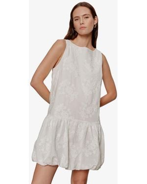 Sanctuary Garden Eyelet Bubble Crew Neck Mini Dress - White
