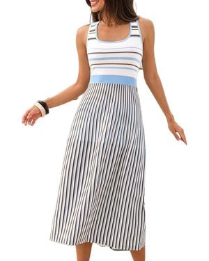 CUPSHE Sun Kiss Striped Midi Beach Dress - White