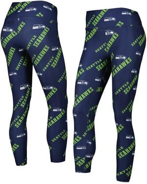 Concepts Sport College Seattle Seahawks Breakthrough Allover Print leggings - Blue