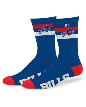 Starter And Buffalo Bills Team Color Two-stripe Crew Socks - Blue