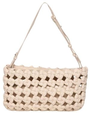 Walter Baker Ash Woven Leather Clutch - Natural