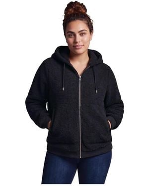 Avenue Plus Size Full-zip Textured Relaxed-fit Hoodie - Blue