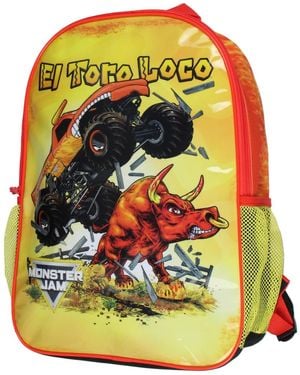 MONSTER JAM Backpack El Toro Loco Truck School Book Bag - Green