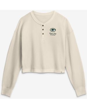Fanatics Green Bay Packers Relaxed Cropped Long Sleeve Shirt - White