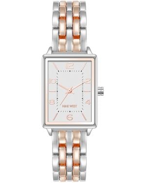 Nine West Anne Klein Quartz Casual Silver-tone And Rose Gold-tone Metal Alloy Watch - White