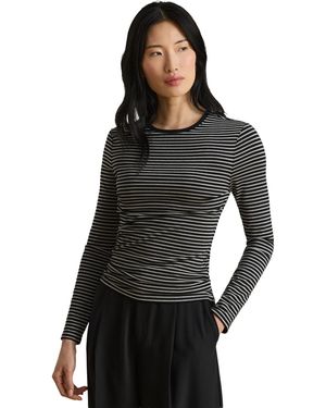 Ralph Lauren Striped Cotton Blend Long Sleeve T Shirt - Black