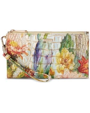 Brahmin Daisy Melbourne Embossed Leather Clutch - Blue