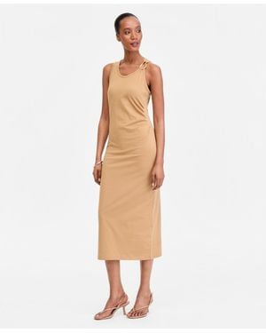 INC International Concepts Hardware-strap Knit Midi Dress - Natural