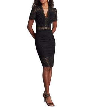 Tadashi Shoji Brone Illusion Lace Cocktail Dress - Black