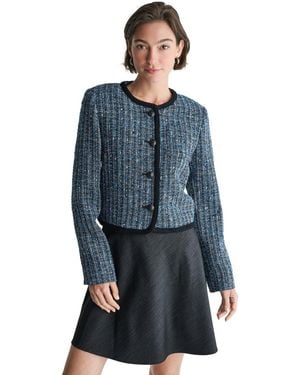 BCBGMAXAZRIA Collarless Button-front Jacket - Blue