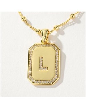 UNCOMMON JAMES 14k Gold-plated Cubic Zirconia Sur 2.0 Initial Necklace - Metallic