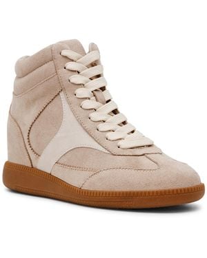 Dolce Vita Camdan High Top Lace-up Wedge Sneakers - Natural