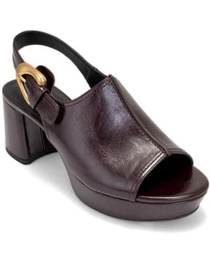 Aerosoles Chancey Buckle Platform Sandals - Brown