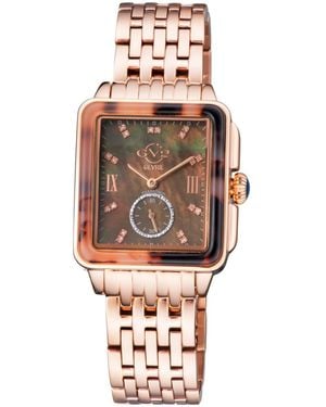 Gevril Bari Tortoise Swiss Quartz Diamond Ip Stainless Steel Bracelet Watch - White