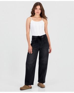 And Now This Petite Barrel Leg Jeans - Blue