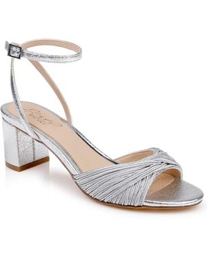 Badgley Mischka Pretty Block Heel Dress Sandals - Metallic