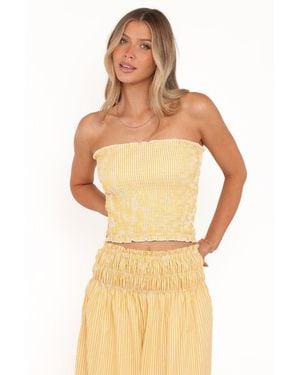 Petal & Pup Salome Strapless Shirred Bodice Tube Top - Metallic