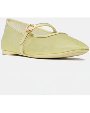 Kate Spade Halo Mary Jane Round Toe Flats - Natural