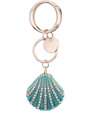 Nina Crystal Cultivated Pearl Seashell Small Bag Charm - Blue