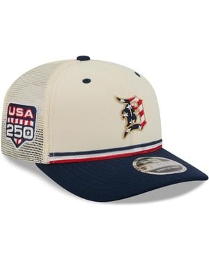 KTZ N/a Cream/navy Detroit Tigers Usa 250 Fourth Of July 9seventy Adjustable Hat - Blue